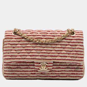 Chanel Brown Red Medium Classic Jersey Coco Sailor Double Flap