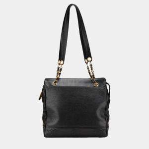 Chanel Black Triple CC Caviar Tote
