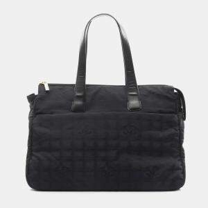 Chanel Black Leather and Nylon New Travel Line Shoulder Bag