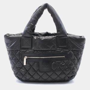 Chanel Black and Bordeaux Nylon and Leather Coco Cocoon Small Tote Bag