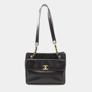 Chanel Black Leather Chain Shoulder Bag