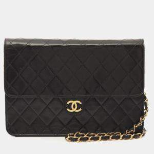Chanel Matelasse Chain Shoulder Bag Lambskin Black  Ghw