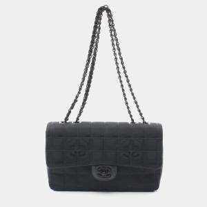 Chanel Black Nylon Travel Line Chain Shoulder Bag