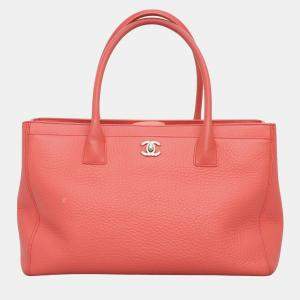 Chanel Peach Leather Executive Cerf Tote Bag