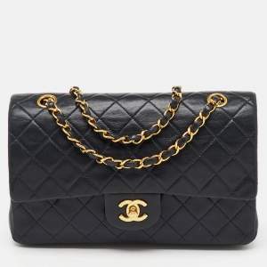 Chanel Black Quilted Leather Medium Classic Double Flap Bag