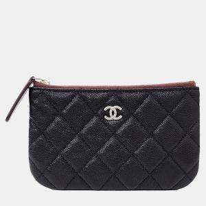 Chanel Black Caviar Leather Mini Pouch