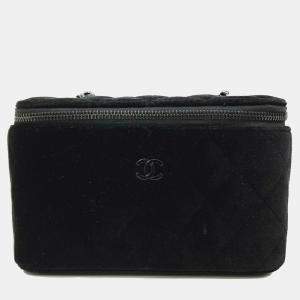 Chanel Black Velvet Vanity crossbody Bag