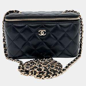 Chanel Black Leather Vanity crossbody Bag