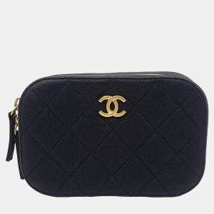 Chanel Black Leather Caviar Belt Bag