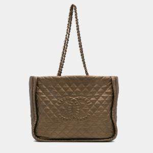 Chanel Brown CC Quilted Calfskin Istanbul Tote