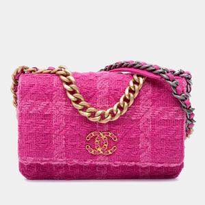 Chanel Pink Tweed 19 Wallet On Chain