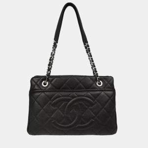 Chanel Black Calfskin Timeless CC Chain Tote Bag 