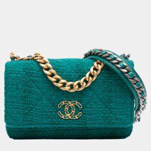 Chanel Green Tweed 19 Wallet On Chain