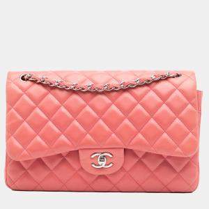 Chanel Pink Jumbo Classic Lambskin Double Flap
