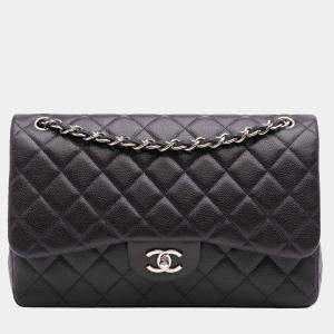 Chanel Classic Caviar Double Flap Jumbo Bag