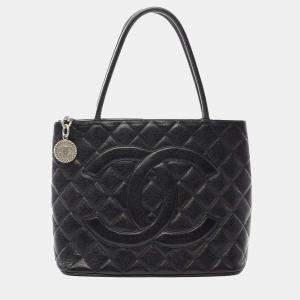 Chanel Black Caviar Medallion Tote 
