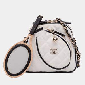 Chanel White Canvas Coco Masters Mini Tennis Racket Bag
