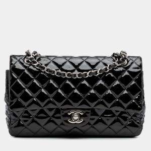 Chanel Black Patent Medium Classic Double Flap