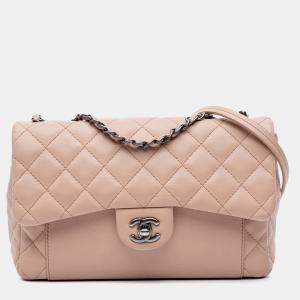 Pre Owned Chanel Brown Medium CC Quilted Calfskin Single Flap