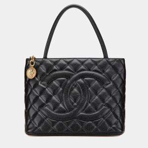 Chanel Black Caviar Medallion Tote 