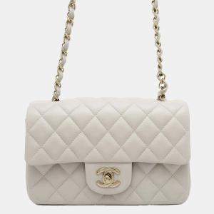 Chanel Gray Lambskin Matelasse Mini Shoulder Bag 