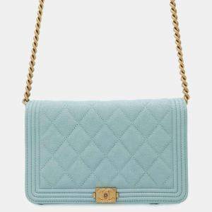 Chanel Matelasse Caviar Coco Mark Boy Chain Wallet 