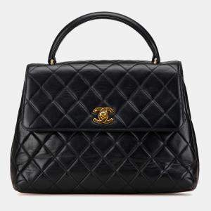 Chanel Black Medium Lambskin Kelly Top Handle Bag