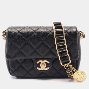 Chanel Leather Black Soul Flap Crossbody Chain Bag 