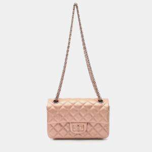 Chanel Pink Leather 2.55 Matelasse Chain Shoulder Bag