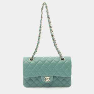 Chanel Lambskin Green Classic Flap Chain Shoulder Bag 