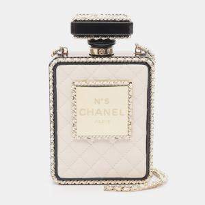 Chanel Leather Perfume Box No.5 Coco Mark Chain Crossbody Shoulder Bag