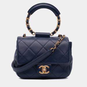 Chanel Blue Lambskin In The Loop Mini Flap Bag