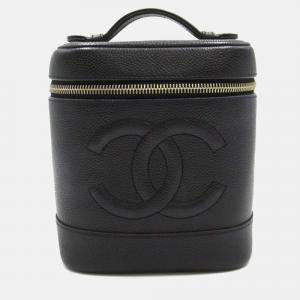 Chanel Black CC Caviar Vanity Case