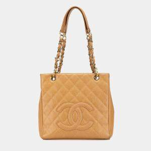 Chanel Brown Caviar Petite Shopping Tote