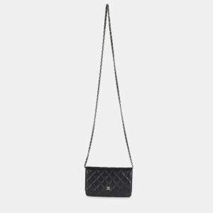Chanel Black Quilted Lambskin Wallet On Chain