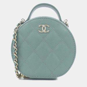 Chanel Green Caviar Leather Round Chain Shoulder Bag
