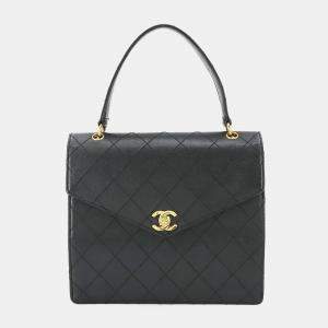 Chanel Black Vintage Quilted Envelope Flap Bag