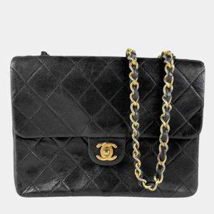 Chanel Black Leather Classic Flap Shoulder Bag