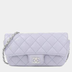 Chanel Quilted Caviar Classic Flap Phone Holder with Chain