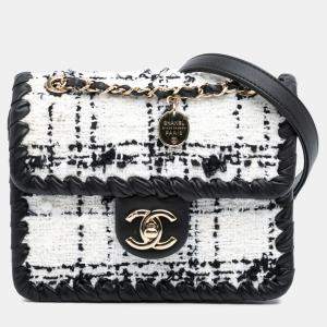 Chanel Black White Tweed My Own Frame Mini  Flap Bag