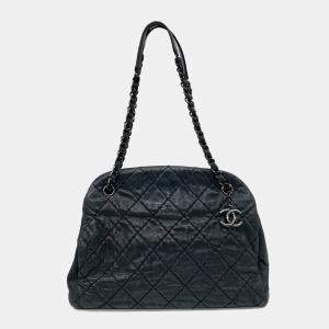 Chanel Black Leather Mademoiselle Bowling Bag
