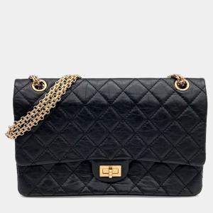 Chanel Black Leather Vintage 2.55 Bag 28