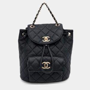 Chanel Black Leather Caviar Backpack