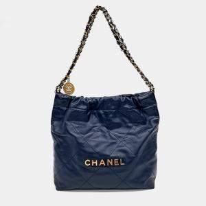 Chanel Navy Blue Leather 22 bag