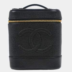 Chanel Black Caviar Leather Timeless Vanity Bag
