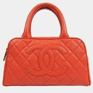Chanel Scarlet Calfskin Bowling Bag