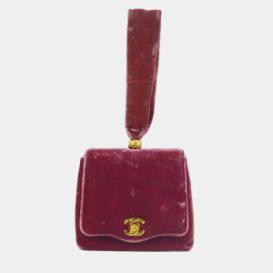 Chanel Pink Velvet Evening Bag