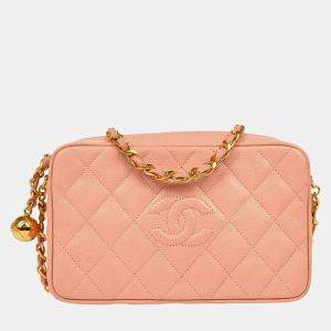 Chanel Pink Caviar Leather Camera Bag