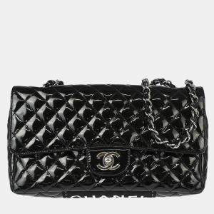 Chanel Black Patent Leather Single Flap Shoulder Bag
