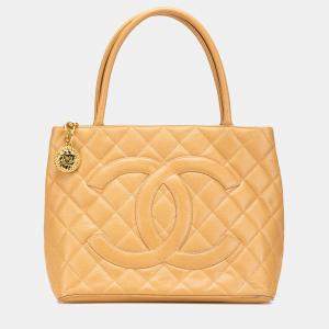 Chanel Brown Caviar Medallion Tote